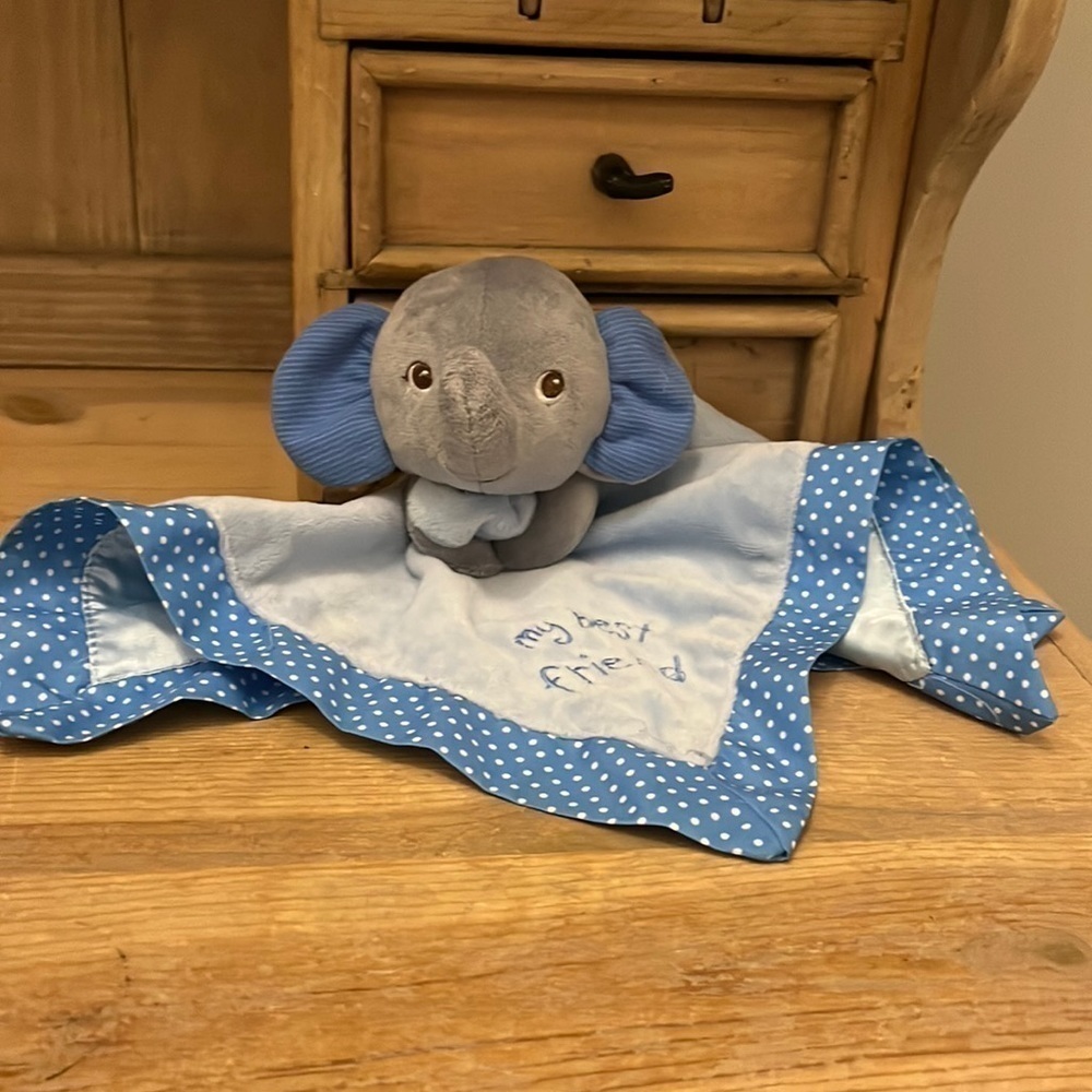 Garanimals Baby Lovey Security Blanket “My Best Friend “ Elephant Blue